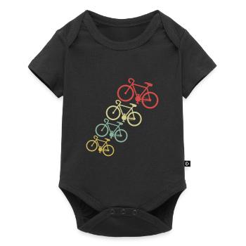 retro bike cyclist t-shirt - Baby Premium short-sleeve bodysuit - black - Front