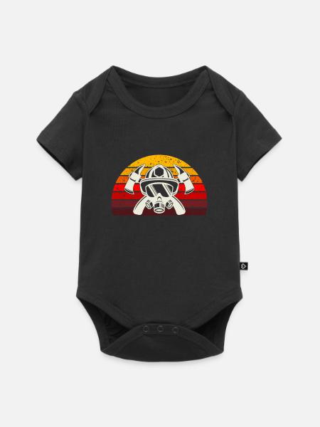 pompier sapeur-pompier - Body à manches courtes Premium Bébé - noir