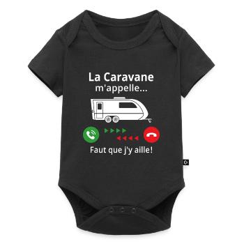 La caravane m'appelle...faut que j'y aille! - Body à manches courtes Premium Bébé - noir - Devant