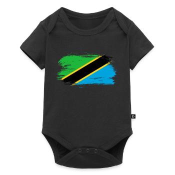 Tanzania flag flag - Baby Premium short-sleeve bodysuit - black - Front