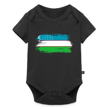 Uzbekistan flag flag - Baby Premium short-sleeve bodysuit - black - Front