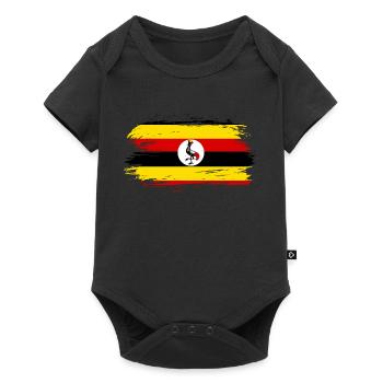 Uganda flag flag - Baby Premium short-sleeve bodysuit - black - Front