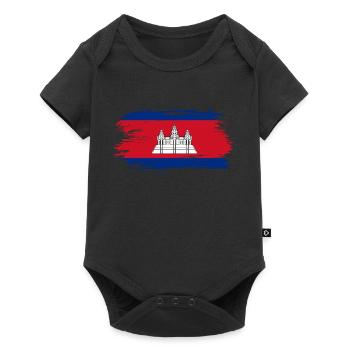 Cambodia flag flag - Baby Premium short-sleeve bodysuit - black - Front