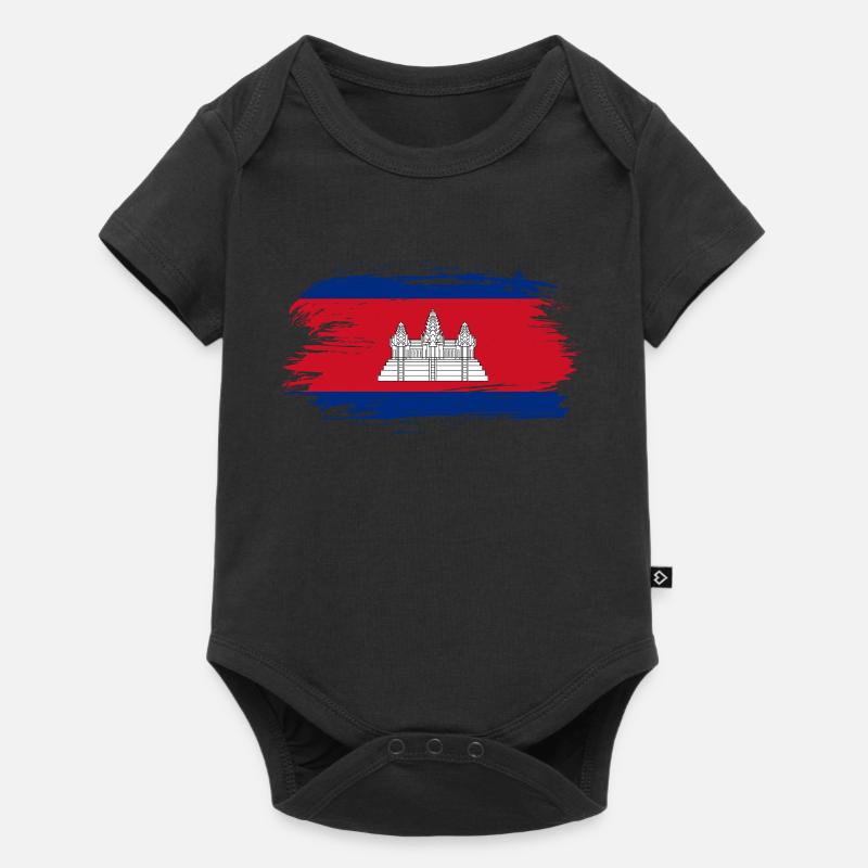 Drapeau du Cambodge drapeau - Body à manches courtes Premium Bébé - noir