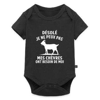 Désolé mes chèvres ont besoin de moi - Body à manches courtes Premium Bébé - noir - Devant