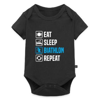 eat sleep biathlon repeat - Body à manches courtes Premium Bébé - noir - Devant
