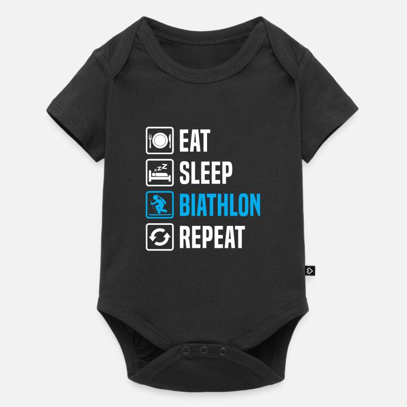 eat sleep biathlon repeat - Body à manches courtes Premium Bébé - noir