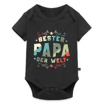 Bester Papa Der Welt Bester Papa - Baby Premium Kurzarmbody - Schwarz - Vorne