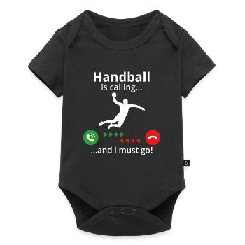 handball is calling and i must go ! for handballer - Body à manches courtes Premium Bébé - noir - Devant