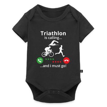 Triathlon is calling and i must go - Baby Premium short-sleeve bodysuit - black - Front