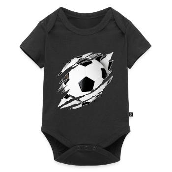 football déchiré football en moi - Body à manches courtes Premium Bébé - noir - Devant