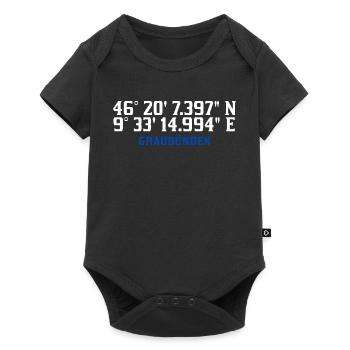 Graubünden Koordinaten Karte - Baby Premium Kurzarmbody - Schwarz - Vorne