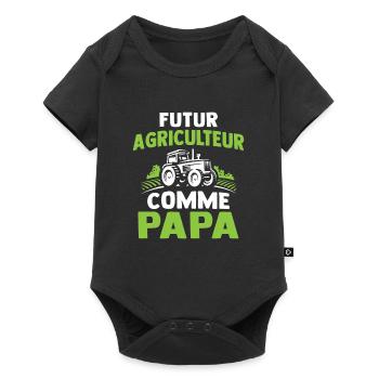 futur agriculteur comme papa - Body à manches courtes Premium Bébé - noir - Devant