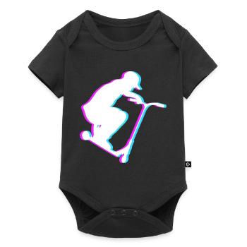 Cooles Stunt Scooter Tretroller Skater Geschenk - Baby Premium Kurzarmbody - Schwarz - Vorne