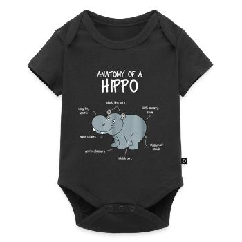 Hippo, cadeau drôle de T-shirt d'hippopotame - Body à manches courtes Premium Bébé - noir - Devant