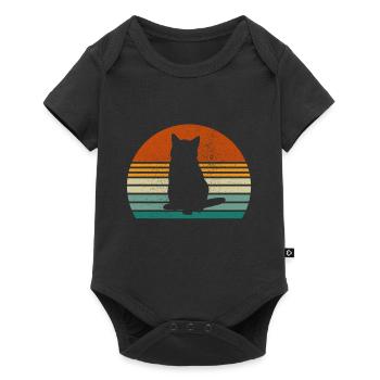 Gift retro cat t-shirt cats - Baby Premium short-sleeve bodysuit - black - Front