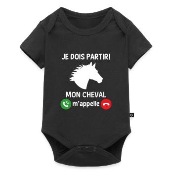 Je dois partir mon cheval m'appelle - Body à manches courtes Premium Bébé - noir - Devant