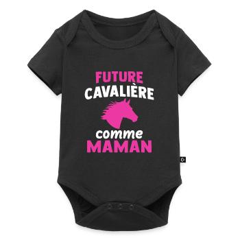 Future cavalière comme maman - Body à manches courtes Premium Bébé - noir - Devant