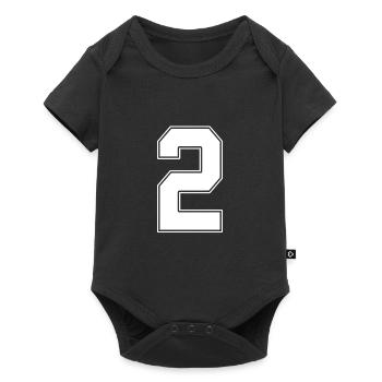 2 Jahre Nummer 2 - Baby Premium Kurzarmbody - Schwarz - Vorne