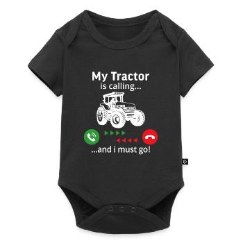 My tractor is calling and i must go t shirt farmer - Baby Premium short-sleeve bodysuit - black - Front