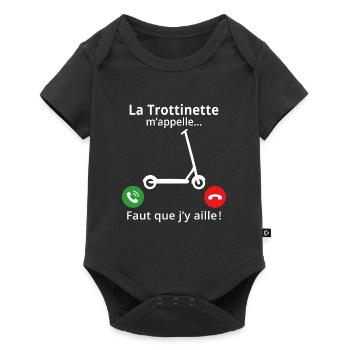 la trottinette m'appelle faut que j'y aille - Body à manches courtes Premium Bébé - noir - Devant