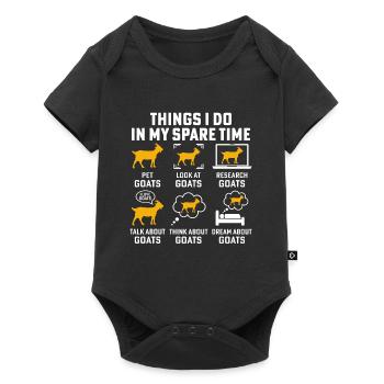 Dinge, die ich in meiner Freizeit Ziegen mache - Baby Premium Kurzarmbody - Schwarz - Vorne