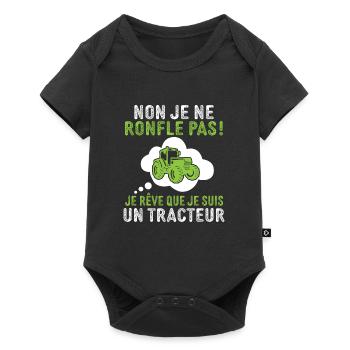 Non je ne ronfle pas je rêve je suis un tracteur - Body à manches courtes Premium Bébé - noir - Devant
