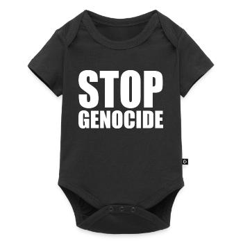 Stop genocide - Body à manches courtes Premium Bébé - noir - Devant