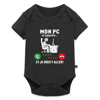 Mon pc m'appelle humour gamer cadeau programmeur - Body à manches courtes Premium Bébé - noir - Devant