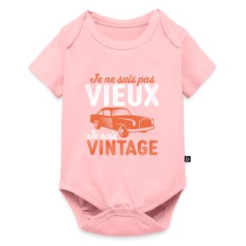 je suis vintage cadeau humour papy voiture - Body à manches courtes Premium Bébé - rose - Devant