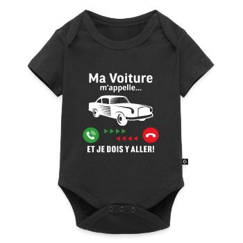Ma voiture m'appelle voiture classique - Body à manches courtes Premium Bébé - noir - Devant