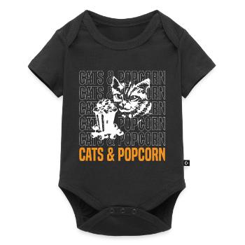 Cats and Popcorn Movies Mignon Kitty et Popcorn - Body à manches courtes Premium Bébé - noir - Devant