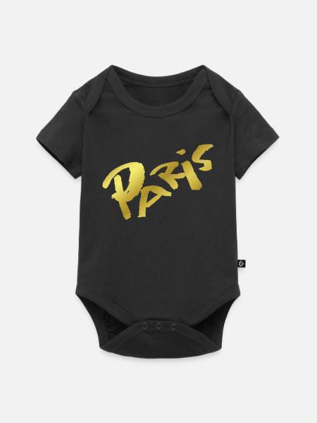 Paris - Baby Premium Kurzarmbody - Schwarz