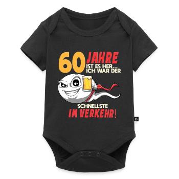 60 Geburtstag Mann Sperma 60 Jahre Rentnerin - Baby Premium Kurzarmbody - Schwarz - Vorne