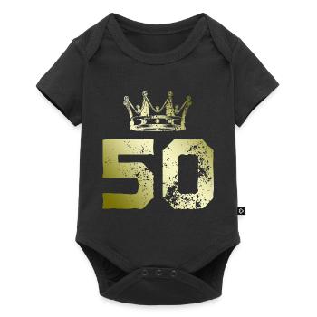 50 number crown - Baby Premium short-sleeve bodysuit - black - Front