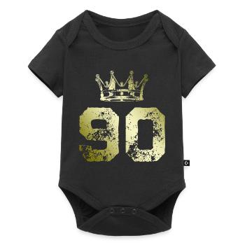 90 Number crown - Baby Premium short-sleeve bodysuit - black - Front