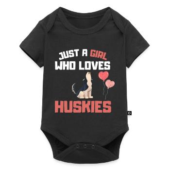 Chiens Amoureux des chiens Fille Cadeau Husky - Body à manches courtes Premium Bébé - noir - Devant