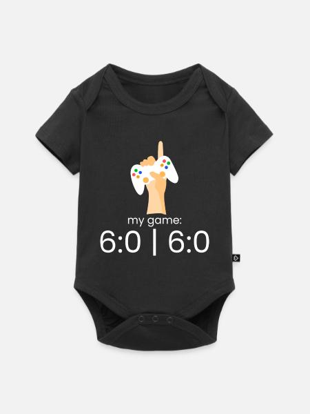 mein Spiel: 6:0 | 6:0 - Baby Premium Kurzarmbody - Schwarz