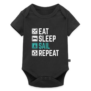 Manger Sommeil voile Répéter T-shirt voilier voilier - Body à manches courtes Premium Bébé - noir - Devant