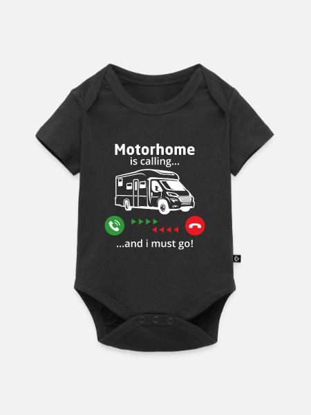 Motorhome is calling and i must go - Baby Premium short-sleeve bodysuit - black