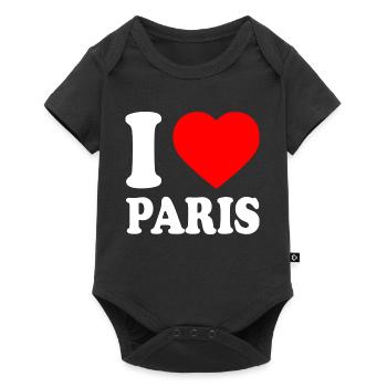 I love paris - Body à manches courtes Premium Bébé - noir - Devant