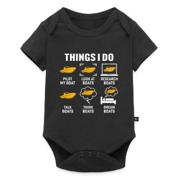 Ce que je fais Piloter mon bateau T-shirt Captain Boat - Body à manches courtes Premium Bébé - noir - Devant