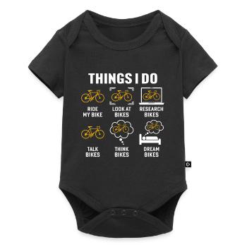 Dinge, die ich mit dem Fahrrad fahre - Baby Premium Kurzarmbody - Schwarz - Vorne