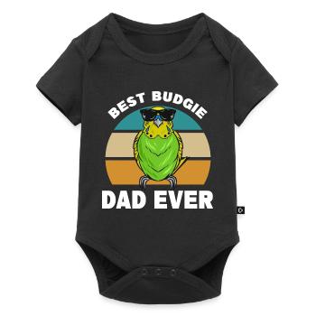 Budgerigar Papa | Animaux de compagnie Oiseaux Animaux Cadeau - Body à manches courtes Premium Bébé - noir - Devant