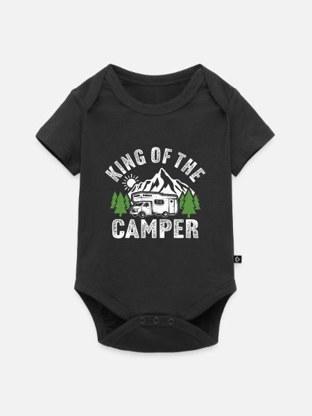 König des Wohnmobils Camping Wohnwagen Wohnmobil - Baby Premium Kurzarmbody - Schwarz