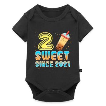 2. Geburtstag Bubble Tee - Baby Premium Kurzarmbody - Schwarz - Vorne