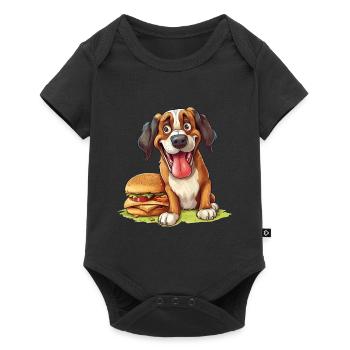 Dog Burger Hamburger Fast Food Dog Lover - Baby Premium short-sleeve bodysuit - black - Front