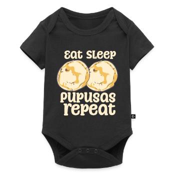 Eat Sleep Pupusas Repeat - Baby Premium Kurzarmbody - Schwarz - Vorne