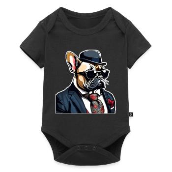 Chien Bouledogue Français T-shirt Chien drôle de chien design Chiens - Body à manches courtes Premium Bébé - noir - Devant