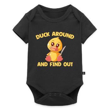 Womens Duck Around and Find Out Funny Knife Duck - Baby Premium short-sleeve bodysuit - black - Front